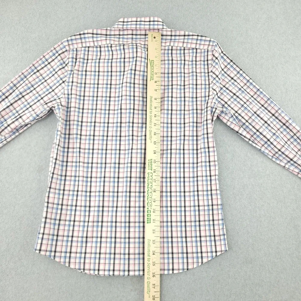 Banana Republic Shirt Mens S Plaid Long Sleeve Wrinkle Resistant Button Up